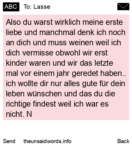 unsent message to Lasse