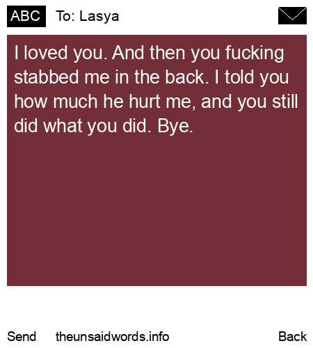 unsent message to Lasya