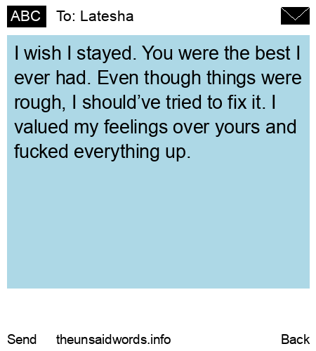 unsent message to Latesha