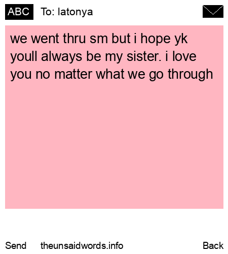 unsent message to latonya