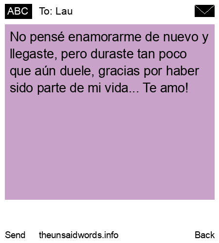 unsent message to Lau