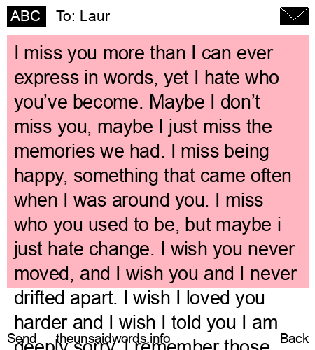 unsent message to Laur