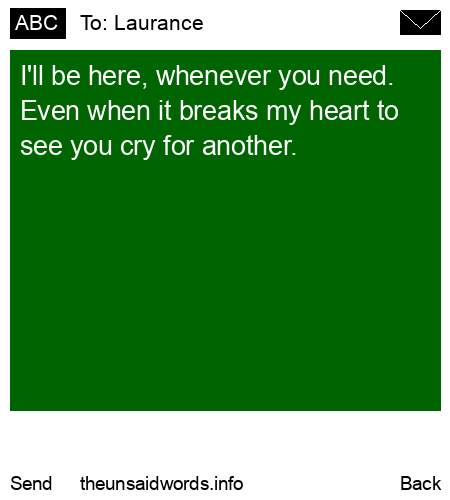 unsent message to Laurance 