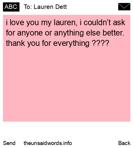 unsent message to Lauren Dett