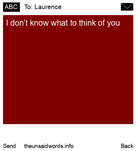 unsent message to Laurence 