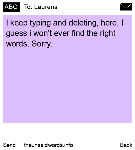 unsent message to Laurens