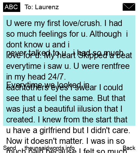 unsent message to Laurenz