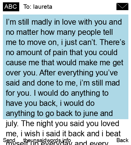 unsent message to laureta