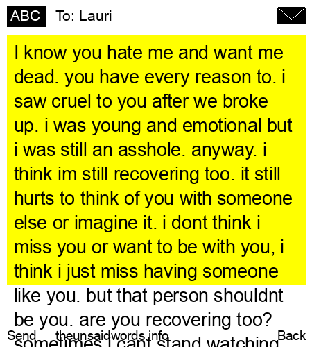 unsent message to Lauri
