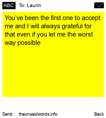 unsent message to Laurin
