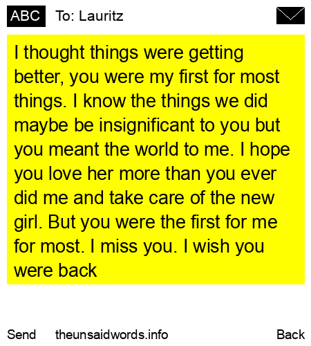 unsent message to Lauritz