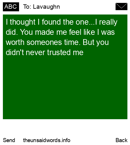 unsent message to Lavaughn