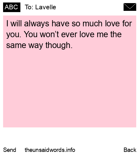 unsent message to Lavelle