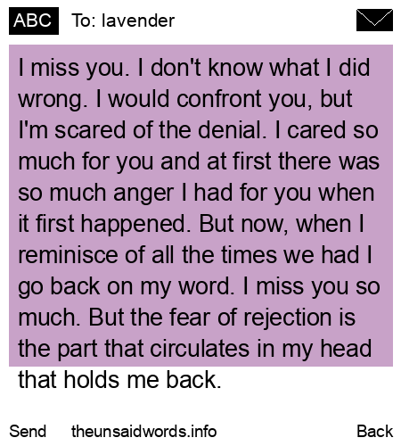 unsent message to lavender