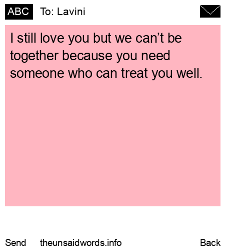 unsent message to Lavini