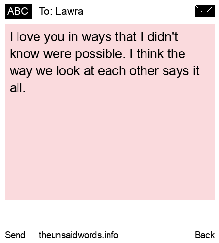 unsent message to Lawra