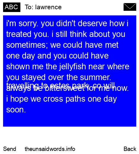 unsent message to lawrence
