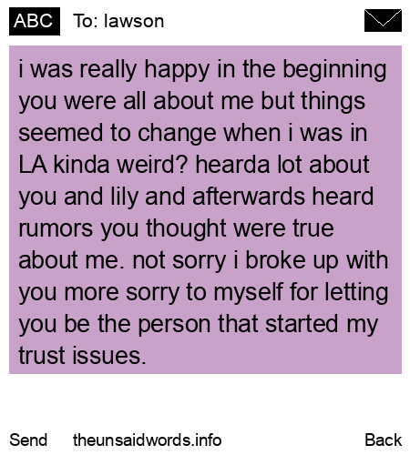 unsent message to lawson