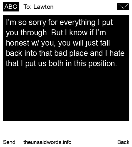 unsent message to Lawton