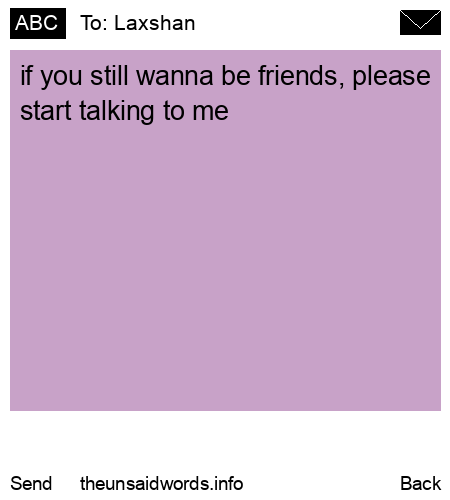 unsent message to Laxshan 