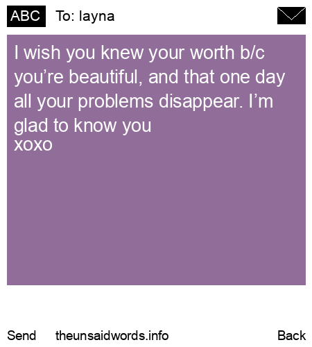 unsent message to layna