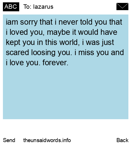 unsent message to lazarus