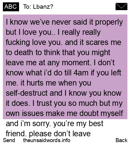 unsent message to Lbanz?