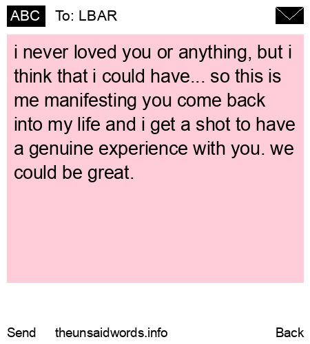 unsent message to LBAR