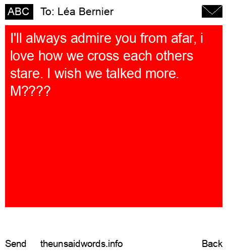 unsent message to Léa Bernier