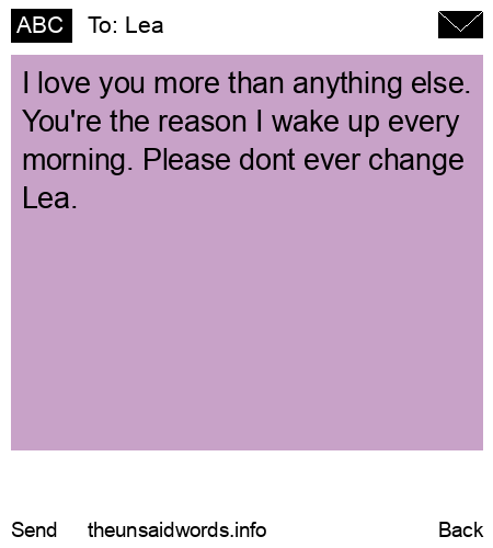 unsent message to Lea