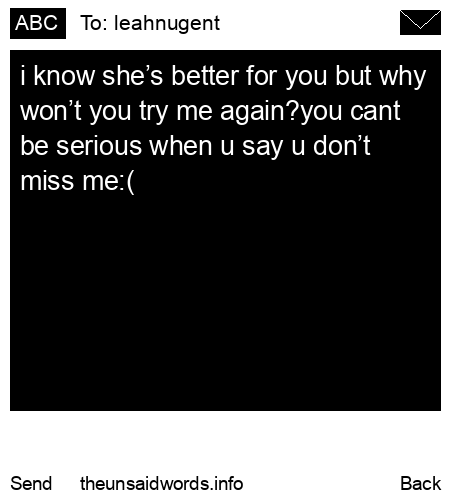 unsent message to leahnugent