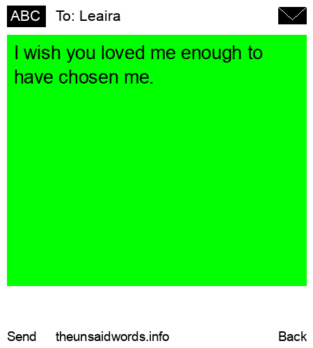 unsent message to Leaira
