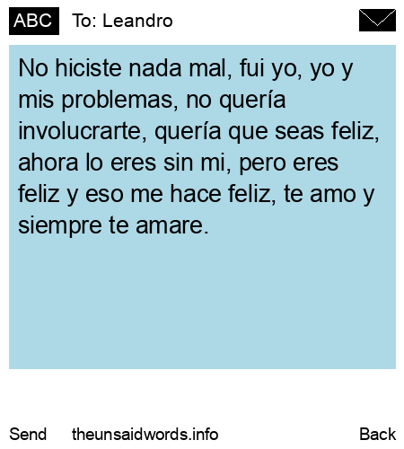 unsent message to Leandro