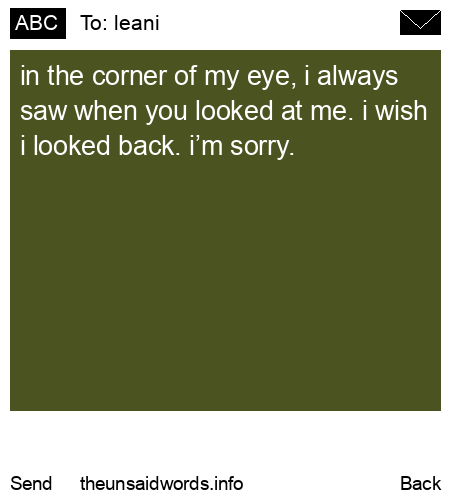 unsent message to leani