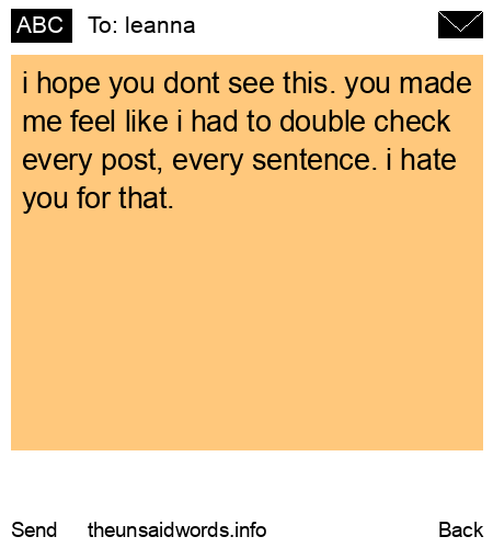 unsent message to leanna