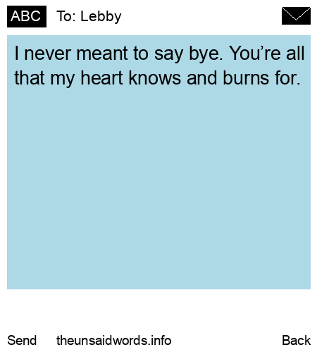 unsent message to Lebby