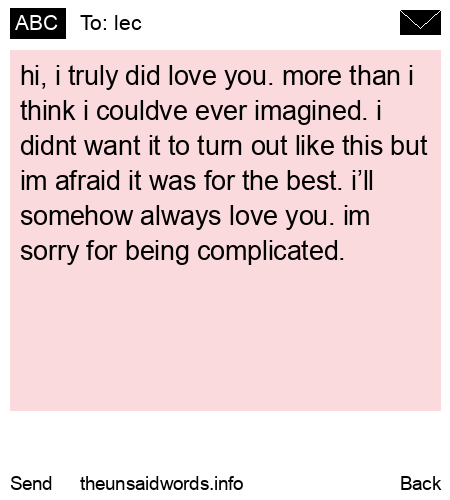 unsent message to lec