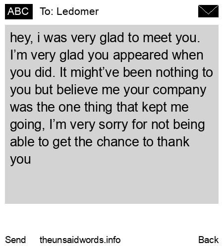 unsent message to Ledomer