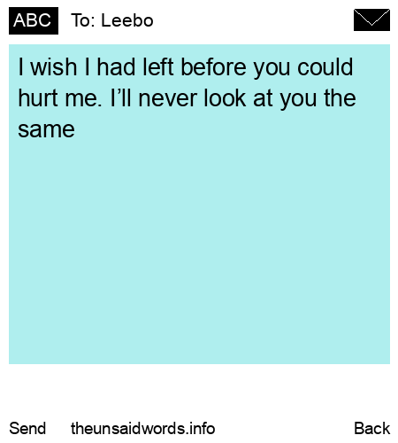 unsent message to Leebo 