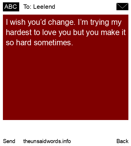 unsent message to Leelend