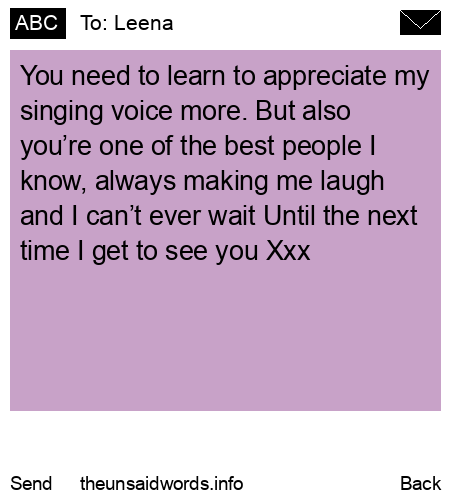 unsent message to Leena