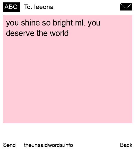 unsent message to leeona