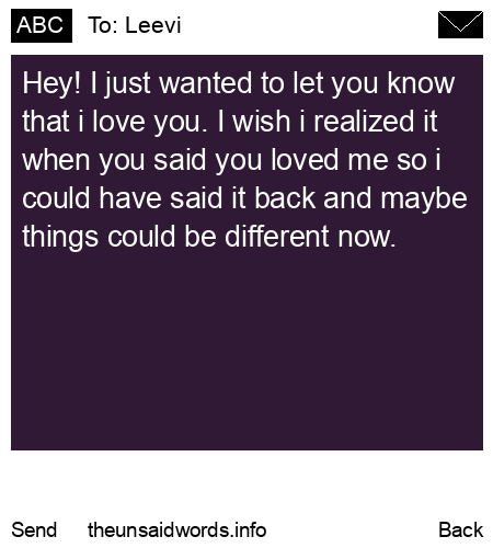 unsent message to Leevi