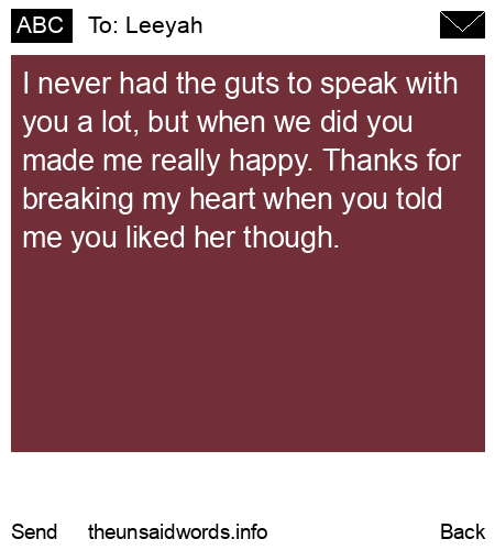 unsent message to Leeyah