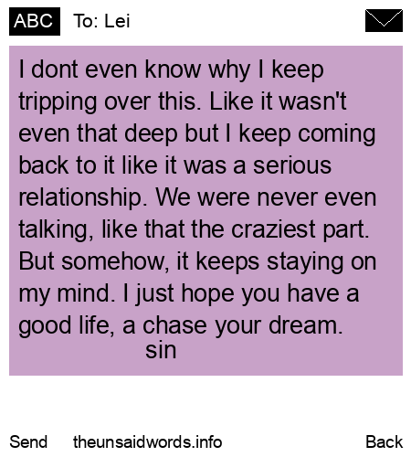 unsent message to Lei