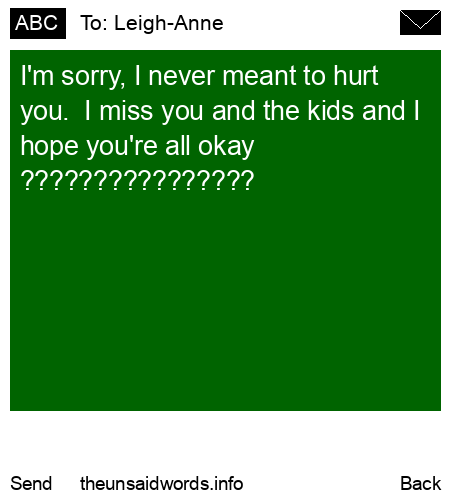 unsent message to Leigh-Anne 