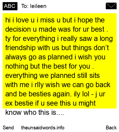 unsent message to leileen