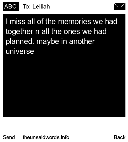 unsent message to Leiliah