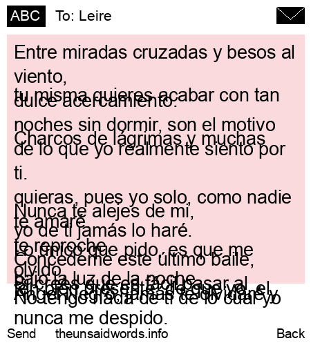 unsent message to Leire