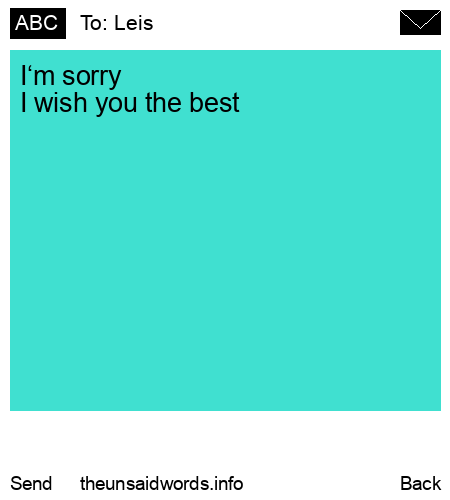 unsent message to Leis